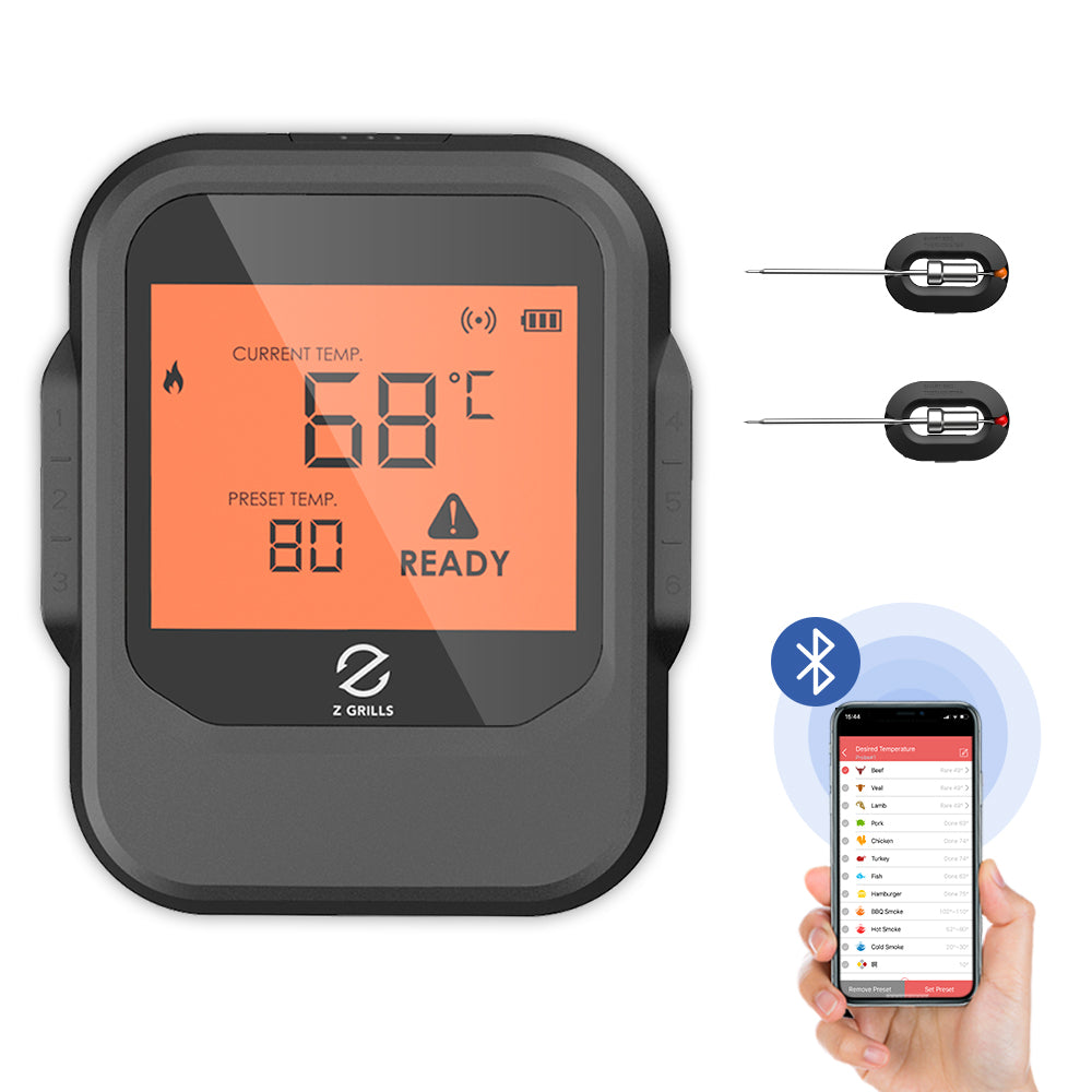 Meat Thermometer Bluetooth - CHUGOD BBQ Cooking Thermometer Remote Digital  Cooking Food Meat Thermometer with 3 []