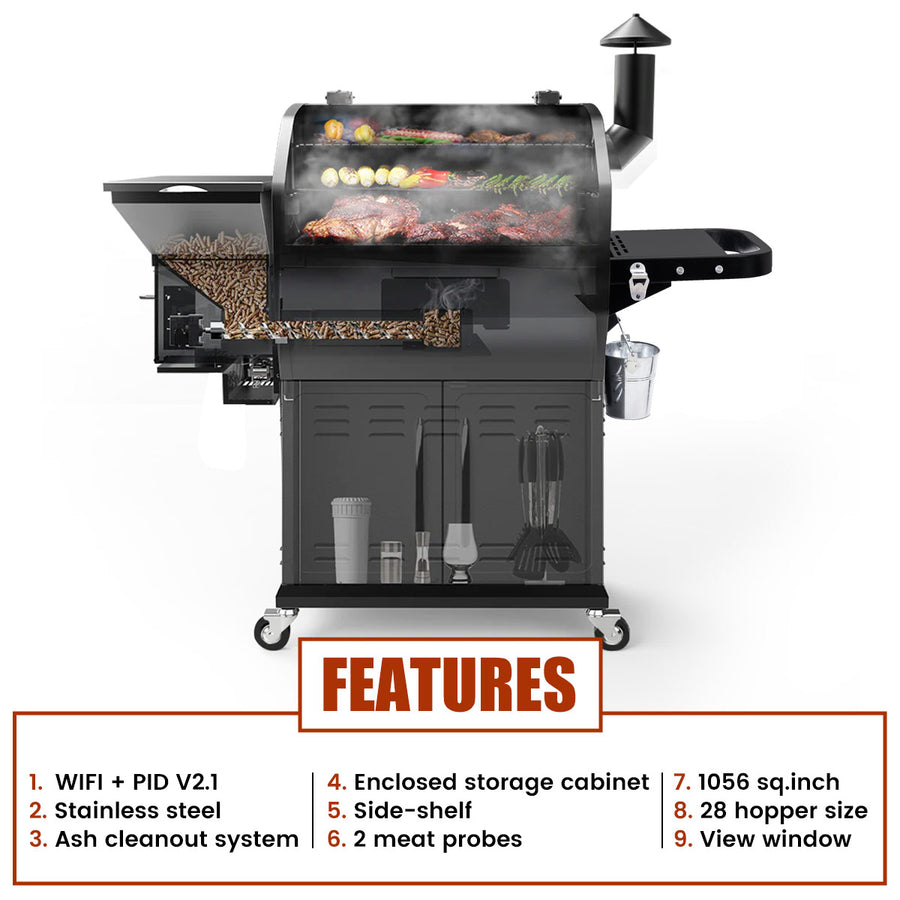 1000D4E Pellet Grill with WiFi and Bluetooth - Z Grills